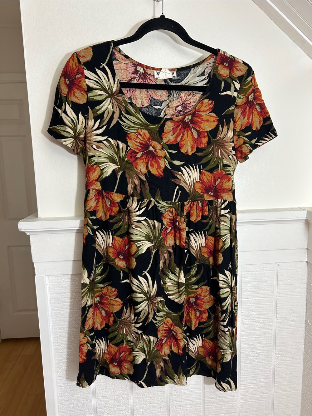 Francine Browner Vintage Hawaiian Print Rayon Dress size 6 (small) AOP